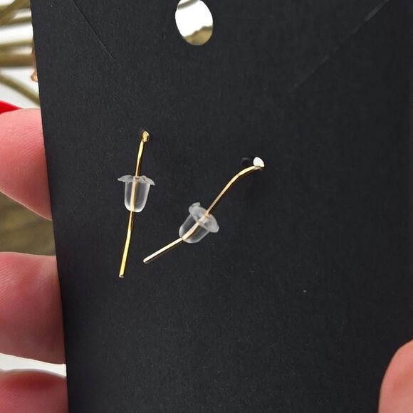 "5/$25" Handmade Mismatched Wood Floral Button Mixed Metal Dangle Earrings - Picture 6 of 6